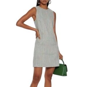 Theory Womens Easy Linen Shift Dress Multi ST Sleeveless Mini Size 12